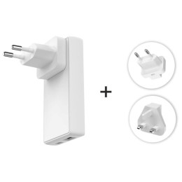 Adaptador Swissten World Travel Charger 65W GaN USB-C + USB-A