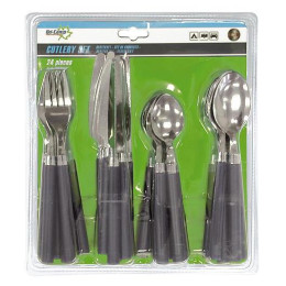 Juego de cubiertos Bo-Camp Cutlery set 24 pieces gris Grey