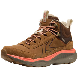 Calzado trekking mujer Keen Leiki Leather Mid Wp W marrón chipmunk/bison