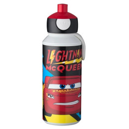 Botella para niños Mepal Campus 400 ml Cars Go blanco/rojo
