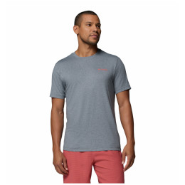 Camiseta de hombre Columbia Parsons Point™ SS Back Graphic Tee gris City Grey Heather, Linear Peaks