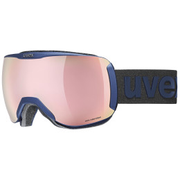 Gafas de esquí para mujer Uvex Downhill 2100 WE azul navy mat SL/rose-green