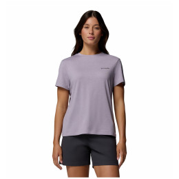 Camiseta de mujer Columbia Parsons Point™ SS Logo Tee violeta Lavender Pearl Heather