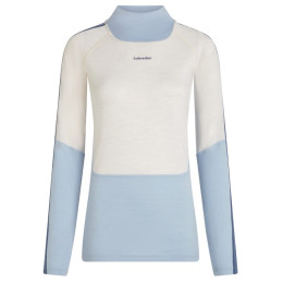 Camiseta funcional de mujer Icebreaker Women Mer 200 Oasis+ LS High Neck blanco/azul Zin/Ecrht/Dw/Cb