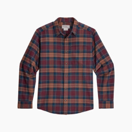 Camisa de hombre Royal Robins Lieback Organic Cotton Flannel L/S burdeos Wine Oak Pld