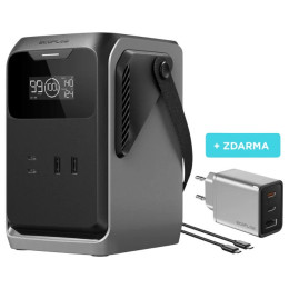 Estación de carga EcoFlow Trail 200 negro/gris šedivá, černá