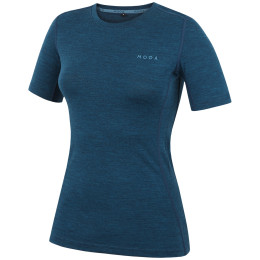 Camiseta de mujer MOOA MerinoSilk 160 short azul lagoon blue melange