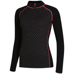 Camiseta funcional de mujer Zulu Merino 240 Zip Long negro/rosa Black/Pink