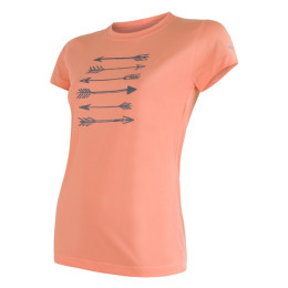 Camiseta funcional de mujer Sensor Coolmax Fresh Šípy kr.r. naranja Apricot
