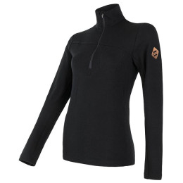 Camiseta funcional de mujer Sensor Merino Extreme zip negro Black