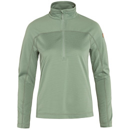 Sudadera de mujer Fjällräven Abisko Lite Fleece Half Zip W verde claro Misty Green