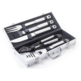 Utensilios de barbacoa G21 set de 5 piezas con estuche de aluminio
