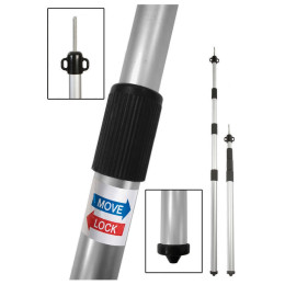 Varilla telescópica para tienda Bo-Camp Telescopic 106 - 280 cm plata Zilver