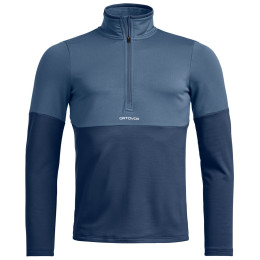 Sudadera de hombre Ortovox Fleece Light Zip Neck azul Blue Nunatak