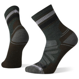Calcetines de hombre Smartwool Hike Light Cushion Striped Mid Crew gris/marrón dark sage