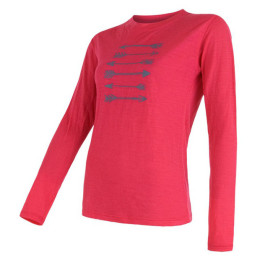 Camiseta de mujer Sensor Merino Wool PT Šípy dl.r. rosa Magenta