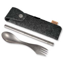 Cubierto Light My Fire Spork´n Straw Kit Titanium plata