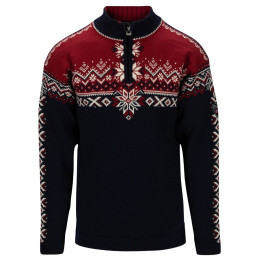 Jersey de hombre Dale of Norway 140th Anniversary Masc Sweater azul oscuro Navy Redrose Offwhite