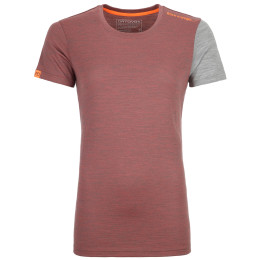 Camiseta de mujer Ortovox 185 Rock'N'Wool Short Sleeve W rojo BlushBlend