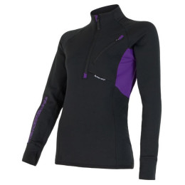 Sudadera de mujer Sensor Tecnostretch, krátký zip negro