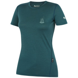 Camiseta de mujer Zulu Merino Fire 160 Short petroleo petrol