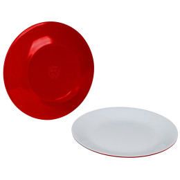 Plato Bo-Camp Breakfast Plate Melamine 2 rojo Red/White
