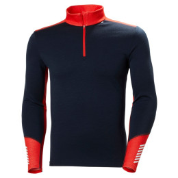 Camiseta funcional de hombre Helly Hansen Lifa Merino Midweight 1/2 Zip azul oscuro Navy