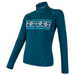 Camiseta funcional de mujer Sensor Thermo zip azul Sapphire