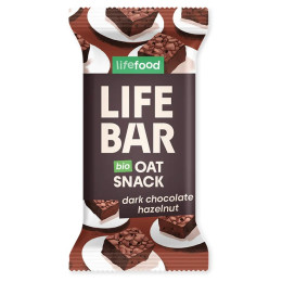 Barrita Lifefood Lifebar Oat Snack čokoládový s lískovými oříšky BIO 40 g