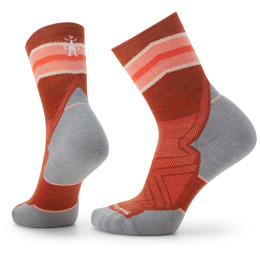 Calcetines de mujer Smartwool W Run Targeted Cushion Mid Crew naranja/gris picante