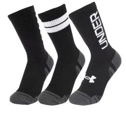 Juego de calcetines Under Armour Perf Tech Nov 3pk Crew negro/blanco Black/White