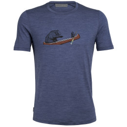 Camiseta de hombre Icebreaker Sphere SS Crw Canoe Companions azul EstateBlueHthr