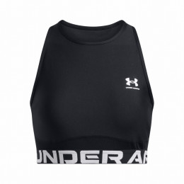 Top de mujer Under Armour HeatGear Rib Tank negro/blanco Black