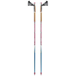 Bastones de carrera de senderos TSL Trail Carbon 4 Cork Cross Sky rosa/azul SKY