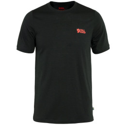 Camiseta de hombre Fjällräven Abisko Wool Logo SS M negro Black