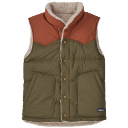 Chaleco de plumón para hombre Patagonia Reversible Bivy Down Vest verde/marrón Basin Green