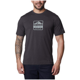 Camiseta de hombre Columbia Tech Trail™ Front Graphic SS Tee gris oscuro Black Hthr, Tested Tough PDX Graphic