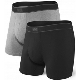 Calzoncillos bóxer Saxx Daytripper Boxer Brief Fly 2Pk negro/gris black/grey heater