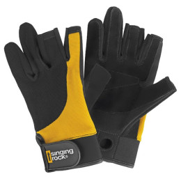 Guantes Singing Rock Falconer Tactical negro/amarillo