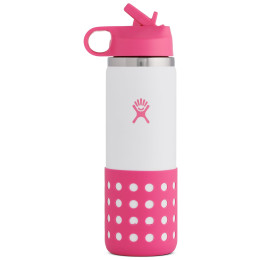 Botella para niños Hydro Flask Kids Wide Mouth 20 oz Straw Lid/Boot rosa Punch