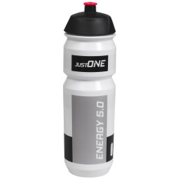 Botella de ciclismo Just One Energy 5.0 750 ml blanco/negro