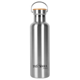 Botella térmica de acero inoxidable Tatonka Hot + Cold Stuff Bamboo Lid 750 plata