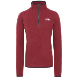 Jersey de mujer The North Face W 100 Glacier 1/4 Zip burdeos Rootbrn/Pomegranatestripe