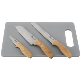 Tabla de cocina y cuchillos Outwell Caldas Knife Set marrón