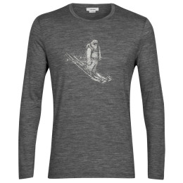 Camiseta de hombre Icebreaker Tech Lite II LS Tee Skiing Yeti gris gritstone heather