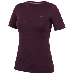 Camiseta de mujer MOOA MerinoSilk 160 short violeta oscuro dark purple melange
