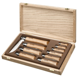 Juego de cuchillos Opinel Inox box de madera con 10 navajas (N°02-12)