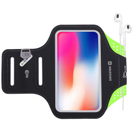 Funda de teléfono Swissten ARMBAND CASE 6,0" negro/verde