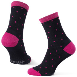 Calcetines Warg Happy Merino W Mini Dots negro/rosa Black/Pink