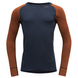 Camiseta funcional de hombre Devold Duo Active Merino 205 Shirt azul/naranja Flame/Ink